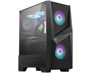MSI MAG FORGE 100R Mid Tower kompiuterio korpusas, juodas 2xARGB priekinis ventiliatorius 1xužpakal…