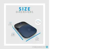 HP belaidė pelė Z3700, dvipusė, mėlynas šviesos diodas, RF belaidė, 1200 DPI, juoda, mėlyna