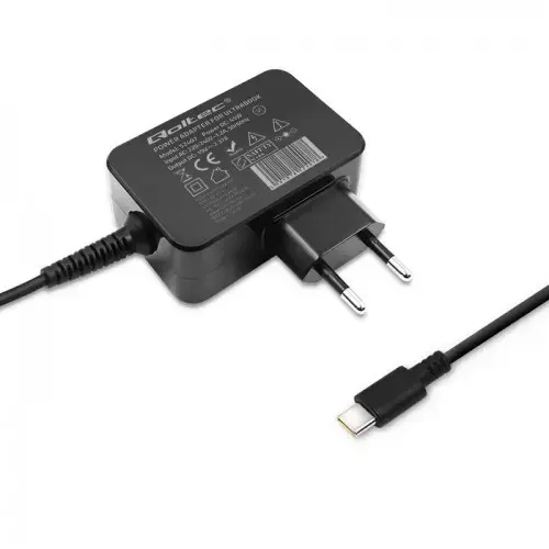 QOLTEC 51024 Įkroviklis 65W / 5-20V / 3-3,25A / C tipo USB / PD / juodas