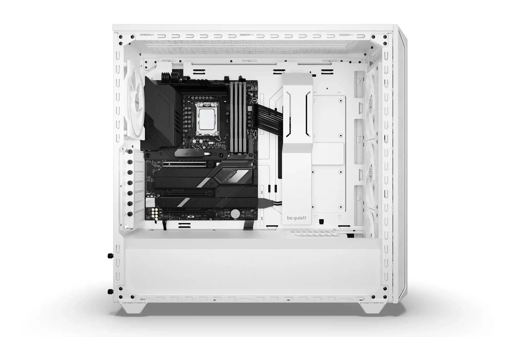 Būkite tylūs! Shadow Base 800 FX White, Midi Tower, Kompiuteris, Balta, ATX, EATX, micro ATX, Mini-ITX, Akrilonitrilo butadieno stirenas (ABS), Plienas, Grūdintas stiklas, Multi