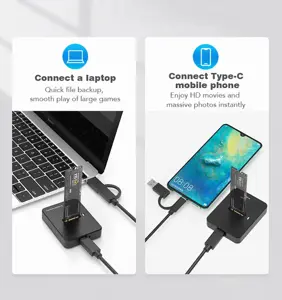 GEMBIRD Stalinio USB Type-C M.2 SATA NVME SSD disko prijungimo stotelė juoda