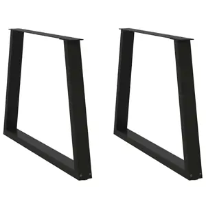 Valgomojo stalo kojos, V formos, 2 vnt., juodos, 100x(72-73,3) cm, plienas