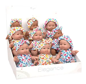 Lėlytės su rūbeliais žuvyčių raštais, 24 cm