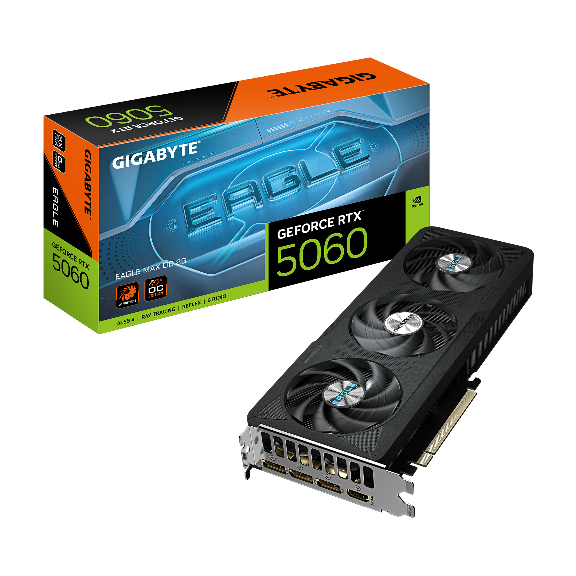 Vaizdo plokštė GIGABYTE GeForce RTX 5060 8 GB, GDDR7, GV-N5060EAGLEMAX OC-8GD
