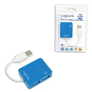 LOGILINK UA0136 LOGILINK - šakotuvas USB 2.0 šypsena mėlyna