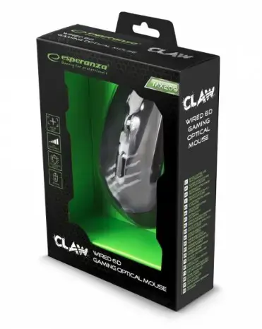 ESPERANZA EGM209G WIRED MOUSE FOR GAMERS 6D OPT. USB MX209 CLAW