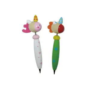 WOODEN - Wooden unicorn, dragon ballpoint pen - random color selection