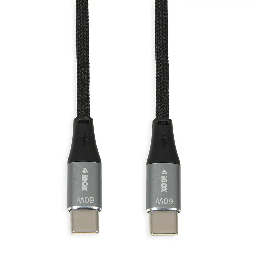 "I-BOX" USB TYPE-C 60W 2M PD/QC KABELIS JUODAS