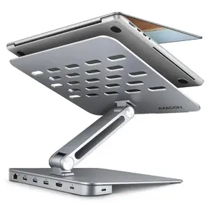 AXAGON HMC-STND ALU stand with HUB 5Gbps, for 10" - 16" laptops, adjustable, 3x USB-A, HDMI 4K/60Hz…