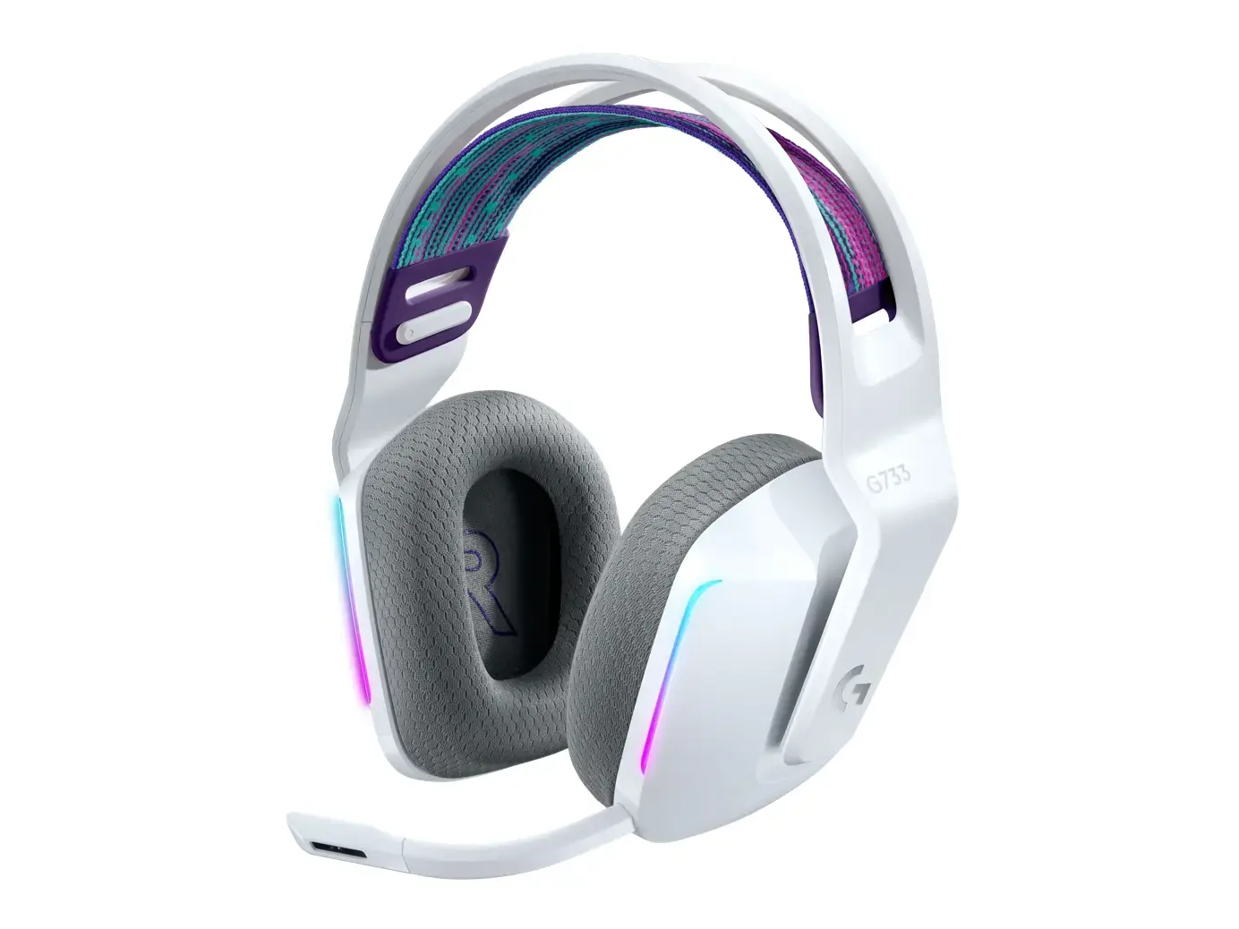 LOGITECH G733 LIGHTSPEED belaidės RGB žaidimų ausinės - BALTOS spalvos