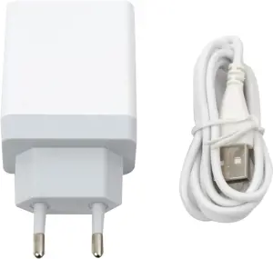 Platinet USB įkroviklis + laidas 2xUSB 3.4A, baltas (43723)