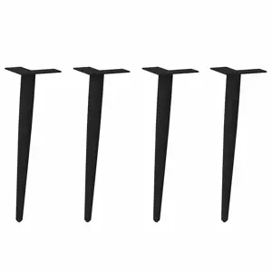 Kavos staliuko kojelės, kūginės, 4 vnt., juodos, 30-31 cm, plienas