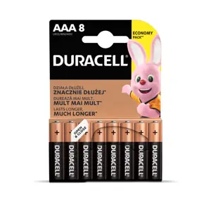 Duracell 8x LR03 AAA, Single-use battery, AAA, Alkaline, 1.5 V, 8 pc(s), Cylindrical