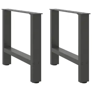 Kavos staliuko kojos, antracito spalvos, 2 vnt., 60x(42-43) cm, plienas
