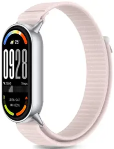 Tech-Protect watch strap Nylon Stripe Xiaomi Smart Band 8/9/10, pink/grey