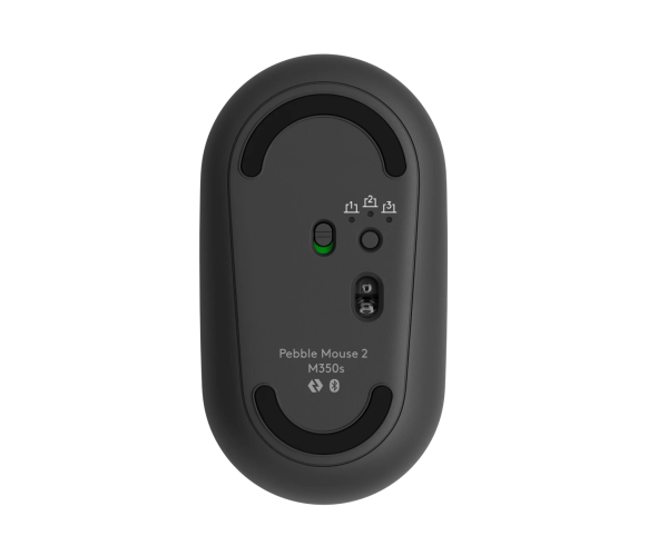 "Logitech Pebble 2 M350s", dvipusis, optinis, RF belaidis + "Bluetooth", 4000 DPI, grafito spalvos