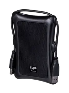 SILICON POWER Išorinis kietasis diskas Armor A30 1TB 2,5 colio USB 3.2 nuo smūgių Juoda MIL-STD 810F metodas 516.5 IV procedūra LED šviesa