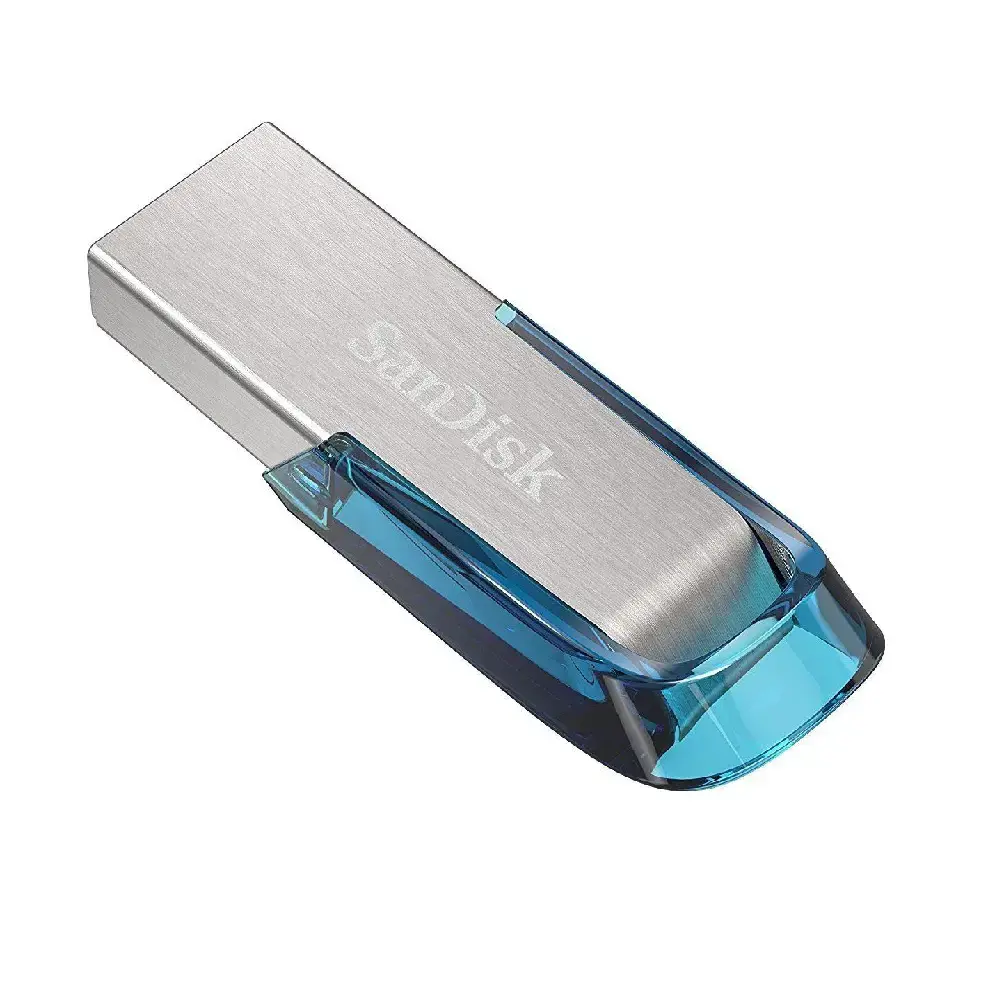 "SanDisk Ultra Flair" 32 GB, USB 3.0, 150 MB/s skaitymo sparta - tropinė mėlyna ; EAN:619659163020