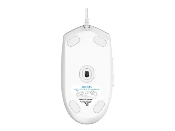 LOGITECH G203 LIGHTSYNC žaidimų pelė balta
