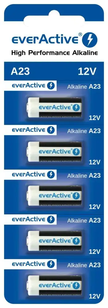 Šarminės baterijos everActive A23 12V - lizdinė plokštelė 5 vnt.