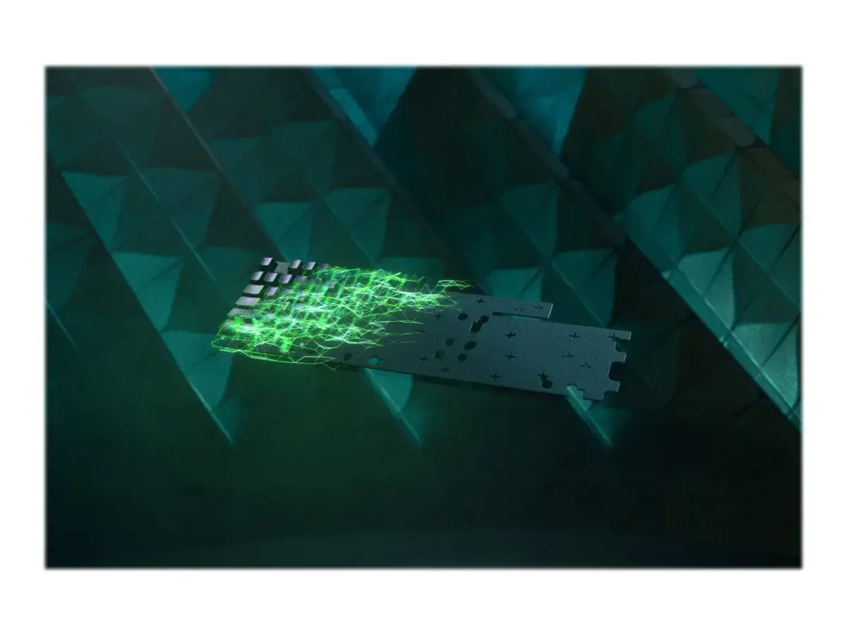 "Razer Huntsman V2" optinė žaidimų klaviatūra su RGB LED apšvietimu, QWERTY JAV tarptautinė, laidinė, juoda, "Clicky Purple" jungiklis, skaitmeninė klaviatūra