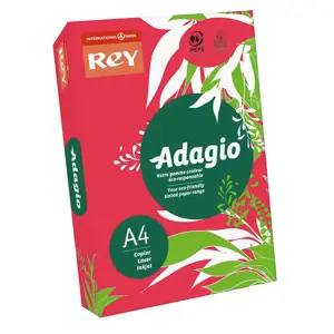 Spalvotas popierius REY ADAGIO 22, A4, 80 g/m2, 500 lapų, raudona