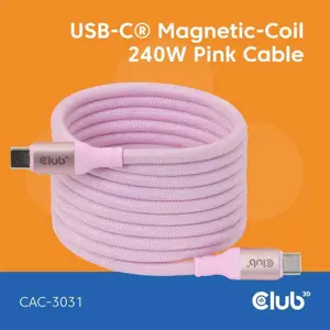 CABLE USB-C TO USB-C 2M/MAGNETIC PINK CAC-3031 CLUB3D
