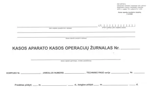 Kasos operacijų žurnalas, horizontalus, A4