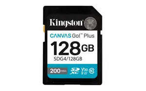 KINGSTON 128GB UHS-I SD Memory Card (Class 10, U3, V30)