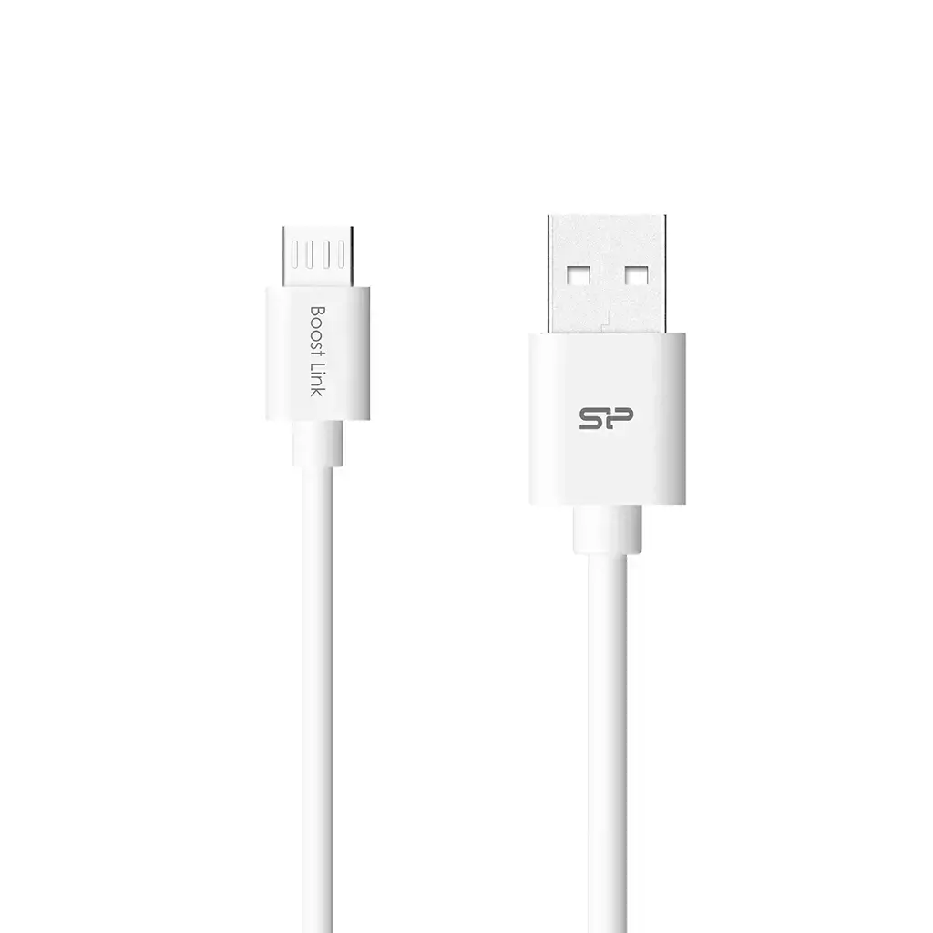 "Silicon Power Boost Link PVC LK10AB", USB A, Micro-USB B, USB 2.0, 480 Mbps, baltas