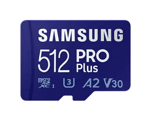 SAMSUNG PRO PLUS microSD 512GB Class10 Skaitymas iki 160MB/s