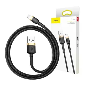 Baseus Cafule Cable Durable Nylon Braided Wire USB | Lightning QC3.0 2A 3M black-gold (CALKLF-RV1)