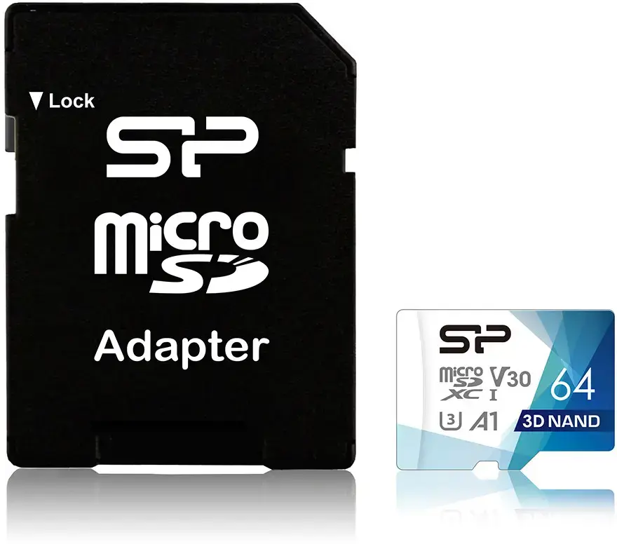 SILICONPOW SP064GBSTXDU3V20AB "Silicon Power" atminties kortelė "Superior Pro Micro SDXC 64GB UHS-I U3 V30" + adapteris
