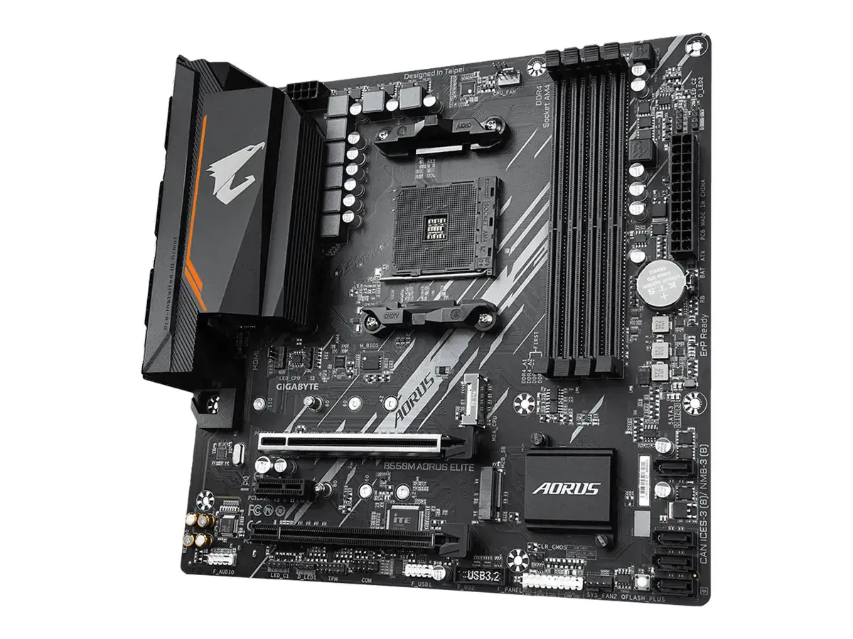 Gigabyte B550M AORUS ELITE, AMD, "Socket AM4", 3 kartos "AMD Ryzen™ 3", 3 kartos "AMD Ryzen 5", 3 kartos "AMD Ryzen™ 7", 3 kartos..., DDR4-SDRAM, 128 GB, DIMM
