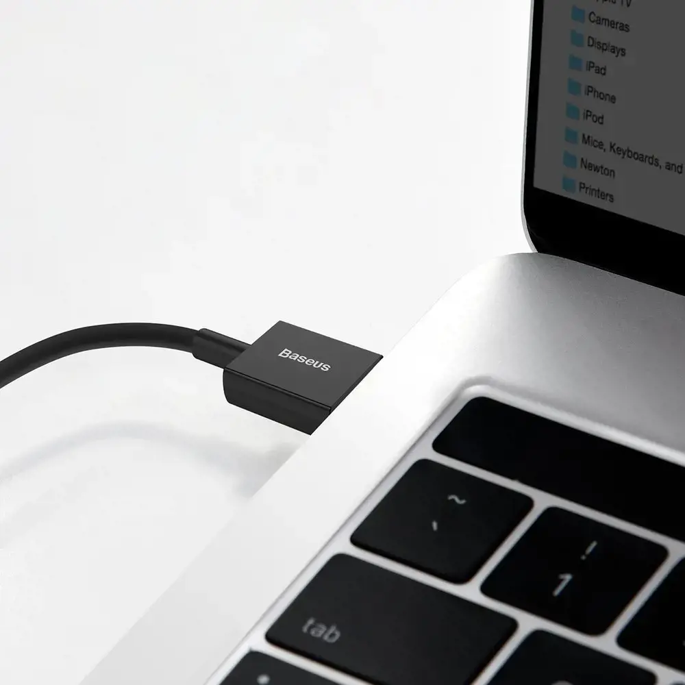 Baseus Superior USB - USB Typ C fast charging data cable 66 W (11 V | 6 A) Huawei SuperCharge SCP 2 m black (CATYS-A01)