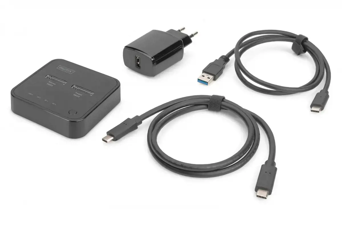 DIGITUS NVMe klonavimo stotis USB3.1 Gen2 Type-C NVMe M.2 SSD korpusas