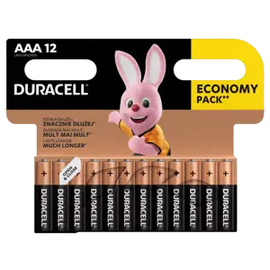 Duracell 5000394203389, Vienkartinė baterija, AAA, šarminė, 1,5 V, 12 vnt., juoda, bronzinė, sidabr…