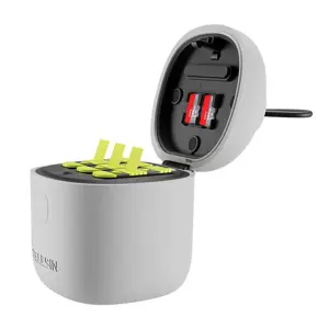 "Telesin" 3 lizdų vandeniui atsparus įkroviklis "Allin box", skirtas "GoPro Hero 9" / "Hero 10" + 2 baterijos (GP-BTR-905-GY-B)