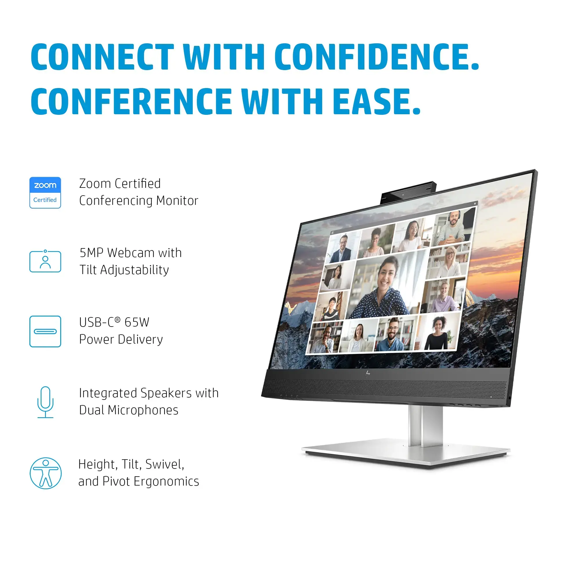 Monitorius HP E24m G4 23.8inch FHD Conferencing USB-C PD HDMI