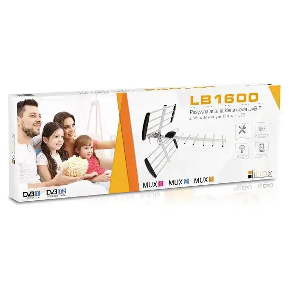 Libox Antena kierunkowa 16-el. pasywna DVB-T Z FILTREM LTE LB1600 televizijos antena Lauko 18 dB