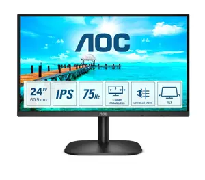 Monitorius AOC B2 24B2XD, 60.5 cm (23.8"), 1920 x 1080 pixels, Full HD, LED, 4 ms, Black