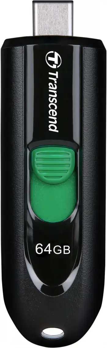 TRANSCEND 64GB USB3.2 rašiklinis diskas C tipo be dangtelio, juodas