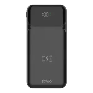 Savio BA-09 power bank Lithium Polymer (LiPo) 37 mAh Wireless charging Black