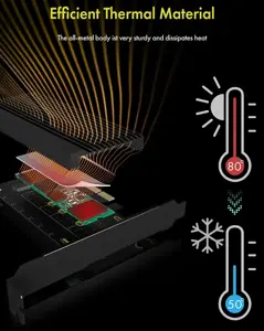ICY BOX IB-PCI208-HS, PCIe, M.2, pilno aukščio / žemo profilio, PCIe 4.0, juodas, pasyvus