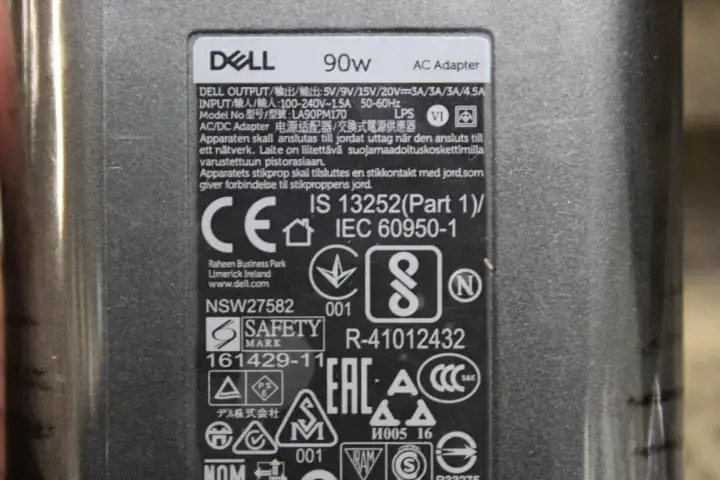 DELL E5, vidinis, 90 W, AC-DC, DELL, juodas, 0,91 m