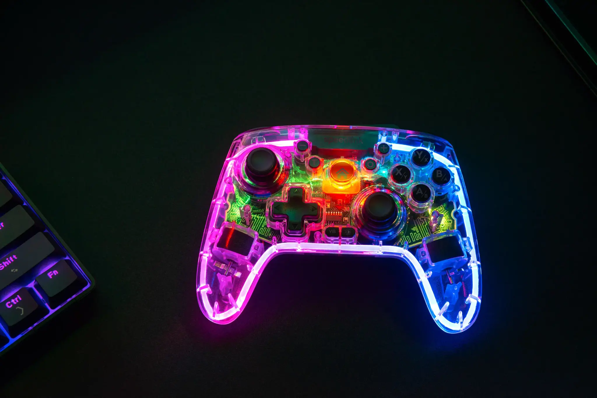 Speedlink wireless gamepad Rait NX RGB PC/Android/Switch, clear (SL-650115-CR)