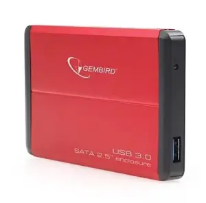 GEMBIRD EE2-U3S-2-R HDD/SSD korpusas Gembird, skirtas 2,5 SATA - USB 3.0, aliuminis, raudonos spalv…