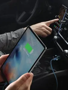 "Baseus Golden Contactor Pro" greitasis automobilinis įkroviklis 2x USB 40 W greitojo įkrovimo SCP FCP AFC + USB laidas - C tipo USB pilkos spalvos (pilka)