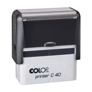 Antspaudas COLOP Printer C40, juodas korpusas, mėlyna pagalvėle