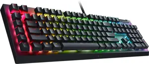 "Razer BlackWidow V4 X" mechaninė žaidimų klaviatūra, žalias jungiklis, šiaurietiškas išdėstymas, laidinė, juoda